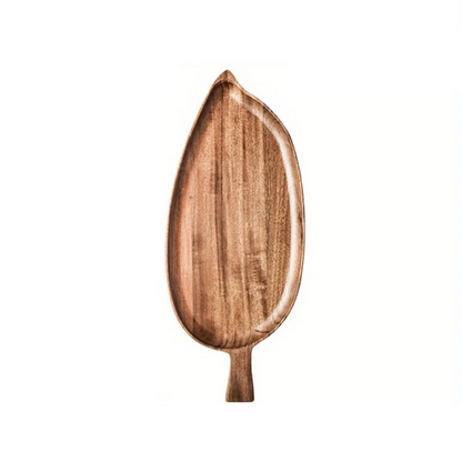 Wooden Leaf Snack Tray: Japanese Style Sushi & Dessert Plate